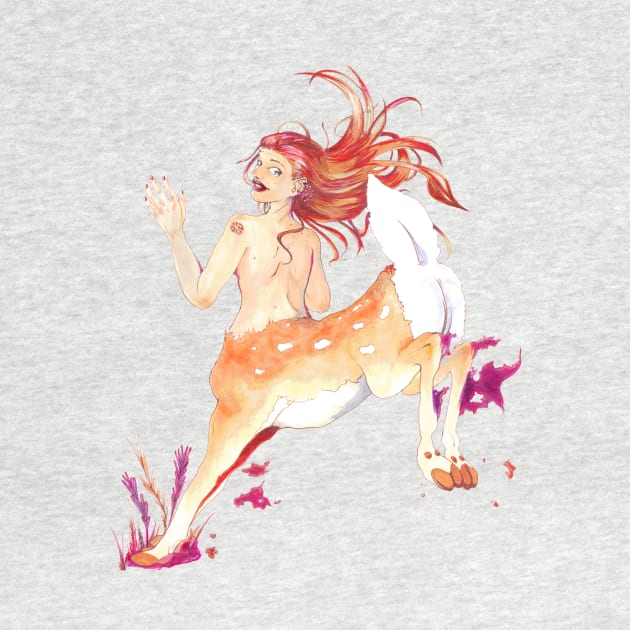 On the Move - Deer Centaur Lady - Fantasy Art by FishWithATopHat